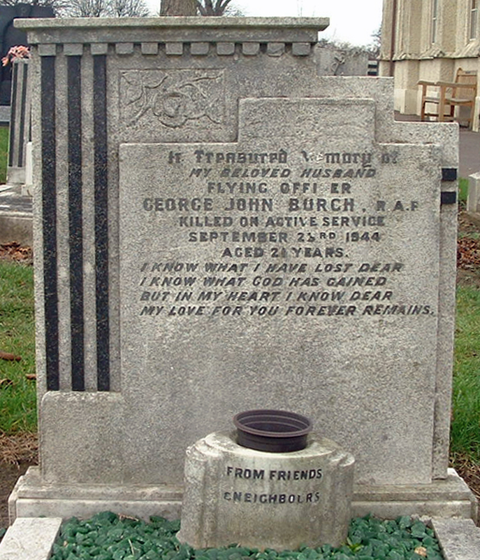 F/O George John Burch<br /><br /><br />died on active duty - 23.9.1944 - 582 Sqdn.